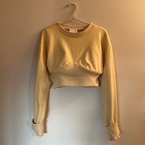 Sabo Skirt- “Allara” Top- Size Large- Cream Bustier Sweatshirt